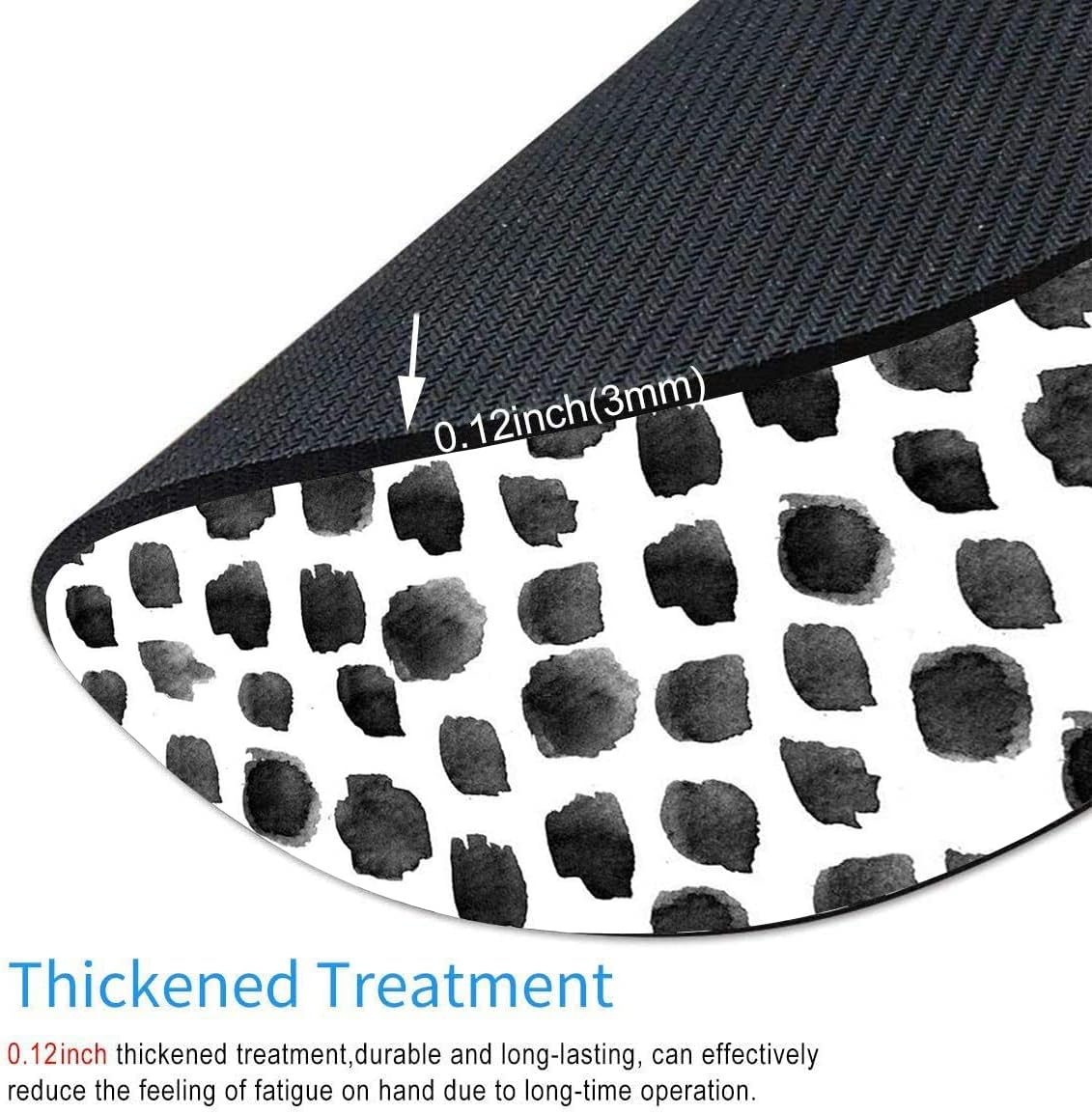 Round Mouse Pad, Polka Dot Print Premium-Textured Mouse Mat, Small Non-Slip Rubber Base Round Mousepad with Designs for Working and Gaming