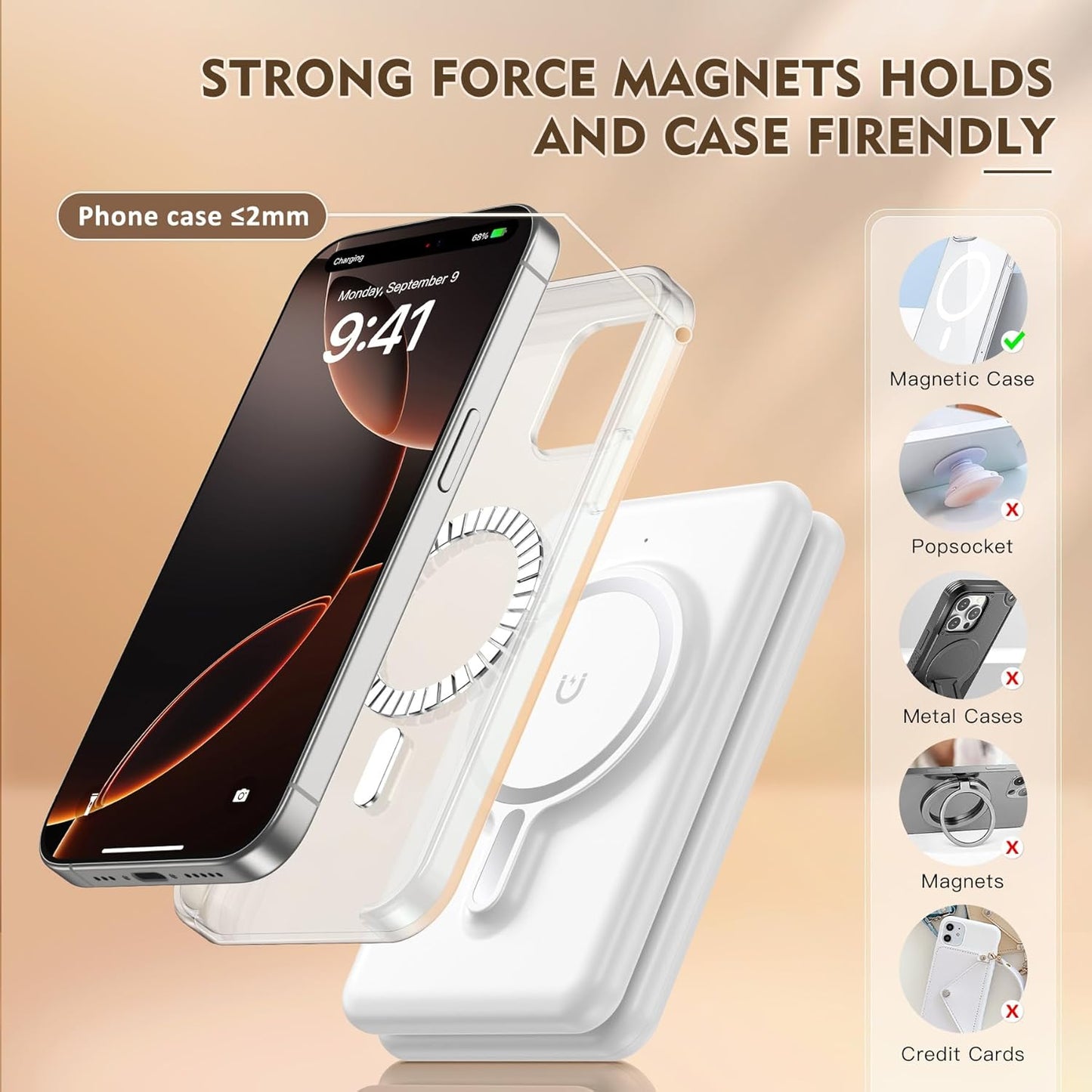 Magnetic Wireless Charger for iPhone: 3 in 1 Travel Charging Station for Apple Devices for iPhone 16 15 14 13 12 Pro Max Plus - Foldable Charging Pad for Apple Watch Series & Airpods 4 3 2 Pro