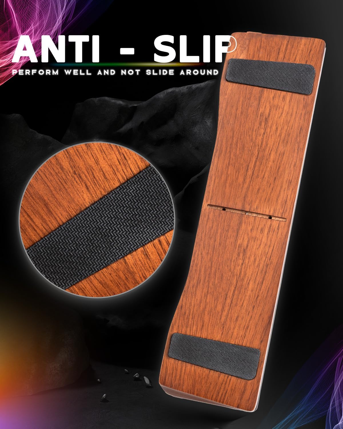 ASFSKY Keyboard and Mouse Wrist Rest Set with RGB - Memory Foam & Wooden Base Ergonomic Wrist Support Pad with PU Leather Cover, Non-Slip, Durable & Easy-to-Clean Wrist Cushion for Office, Gaming Desk