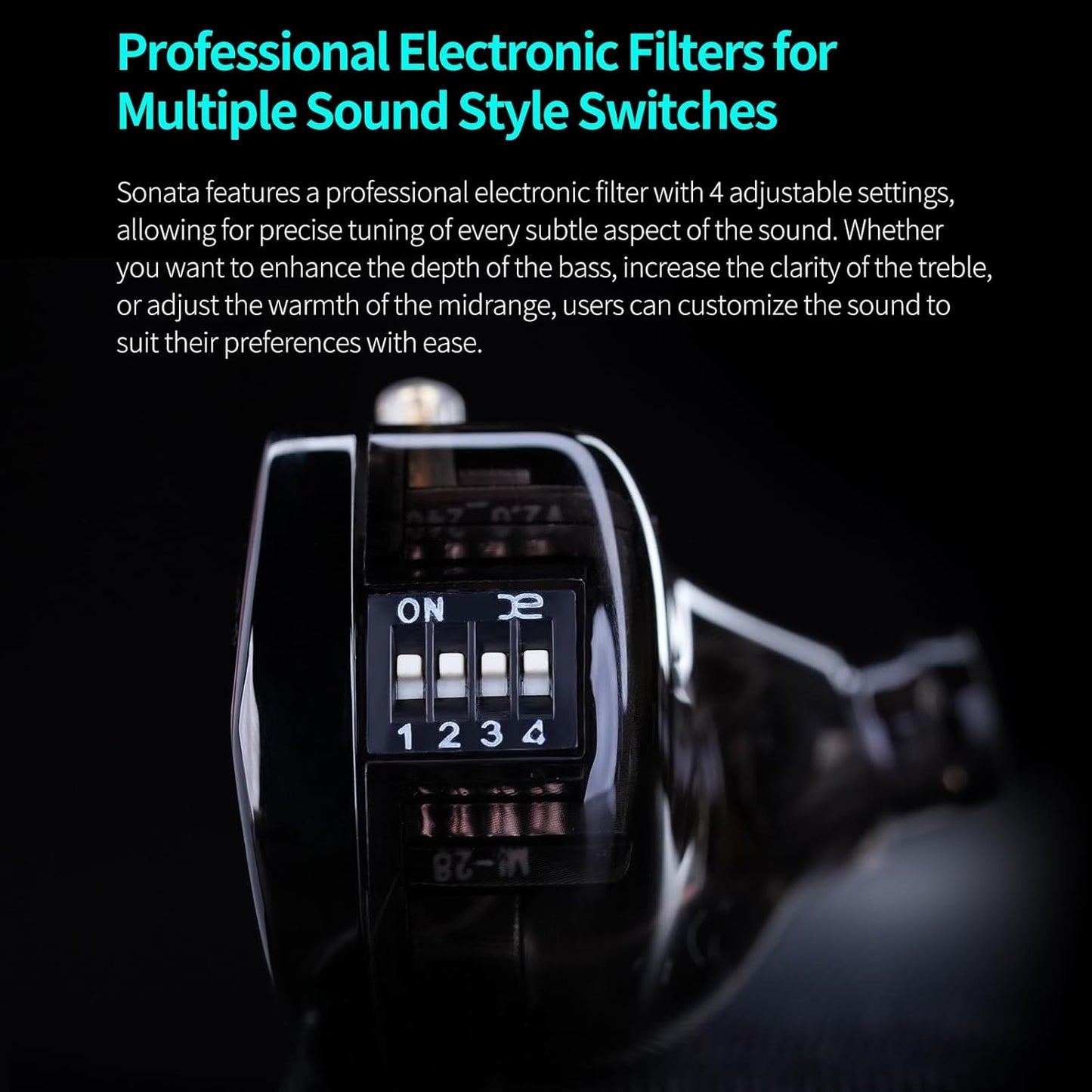 KZ Sonata 14BA IEMs, in-Ear Monitor Headphone High-Performance Flagship HiFi Earphones with 4 Tuning Switches, Clarity in All Frequency Stereo Sound Comfortable Headphones for Musicians (Tuning)