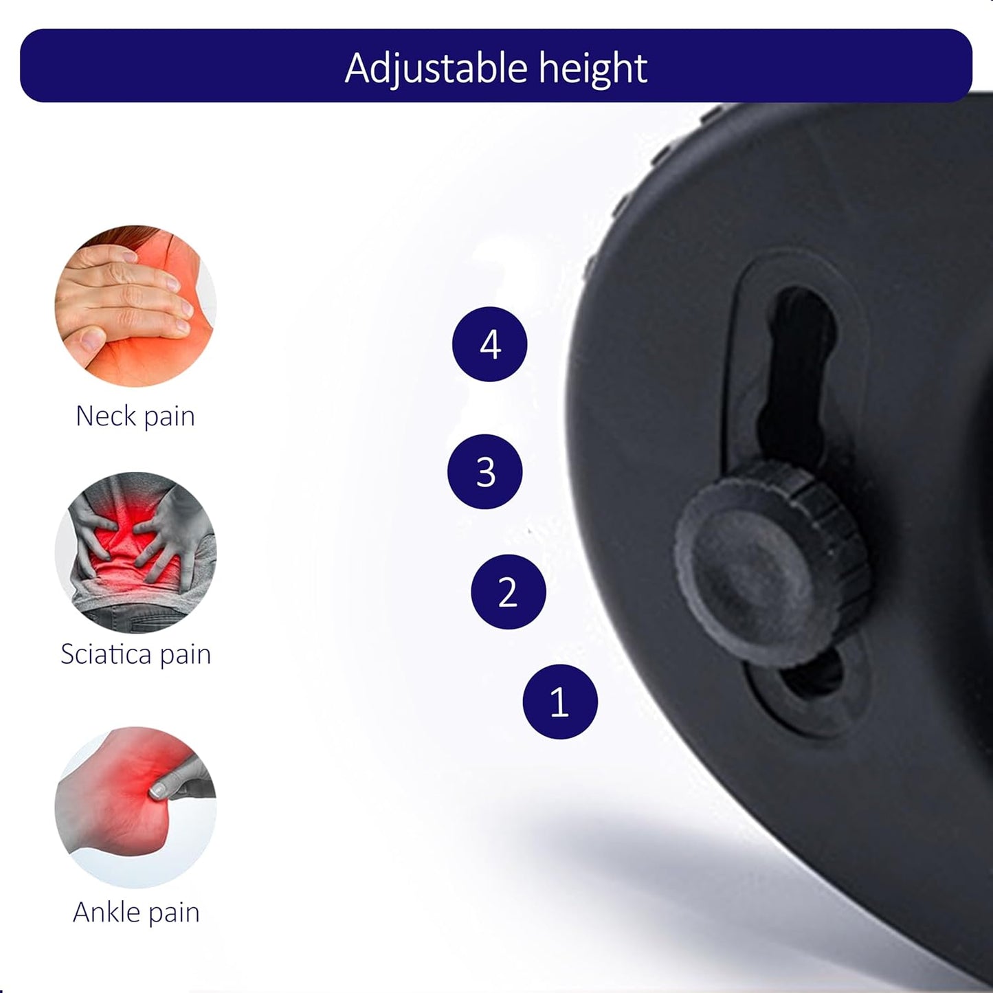 Under Desk Footrest – 4-Level Angle Adjustment & Active Rocker Feature, Durable ABS Foot Support, Anti-Slip Design, Ideal for Office, Home, Travel & Posture Correction