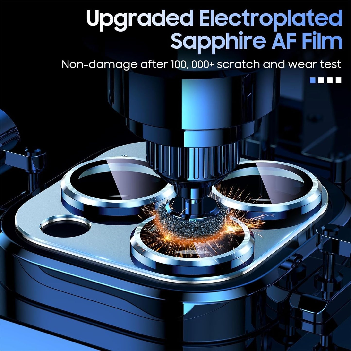 Uyiton for iPhone 13 Pro/iPhone 13 Pro Max Camera Lens Protector, [Strong Adsorption] [Drop Protection] Metal Ring Tempered Glass Rear Camera Screen Cover - Blue