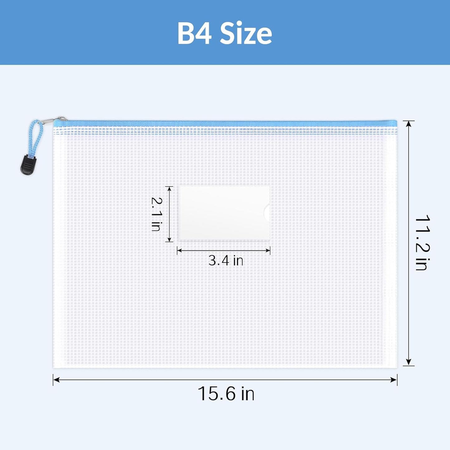 Sooez 24 Pack Super Large Mesh Zipper Pouch Bags, B4 (15.6×11.2 in) Pencil Pouch Bulk with Label Pocket, Waterproof Organizers for Board Game Storage, File Bags for School, Travel & Office, 12 Colors