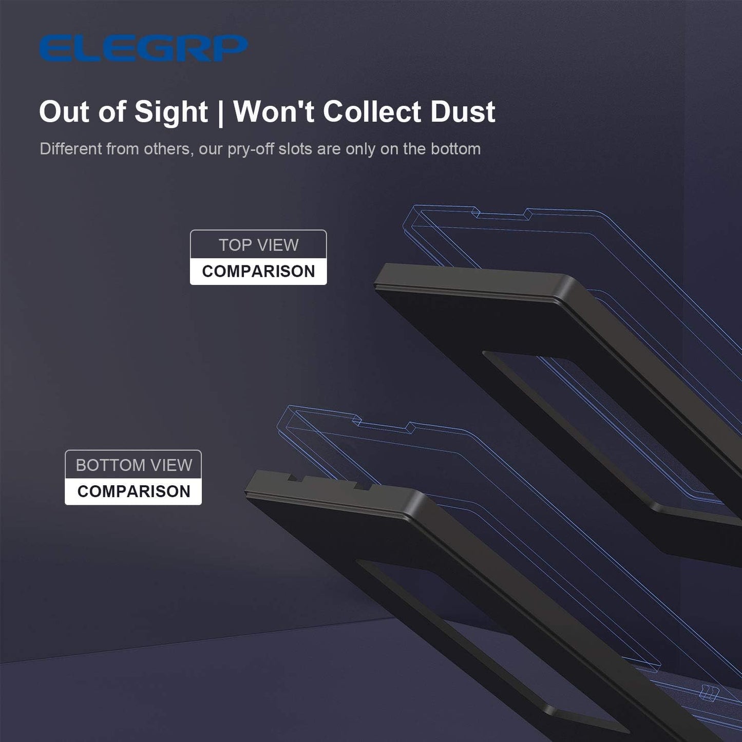 ELEGRP 1-Gang Screwless Decorative Wall Plates, Standard Size Unbreakable Thermoplastic Faceplate Cover for Decorator Receptacle Outlet Switch, UL Listed (10 Pack, Matte Black)