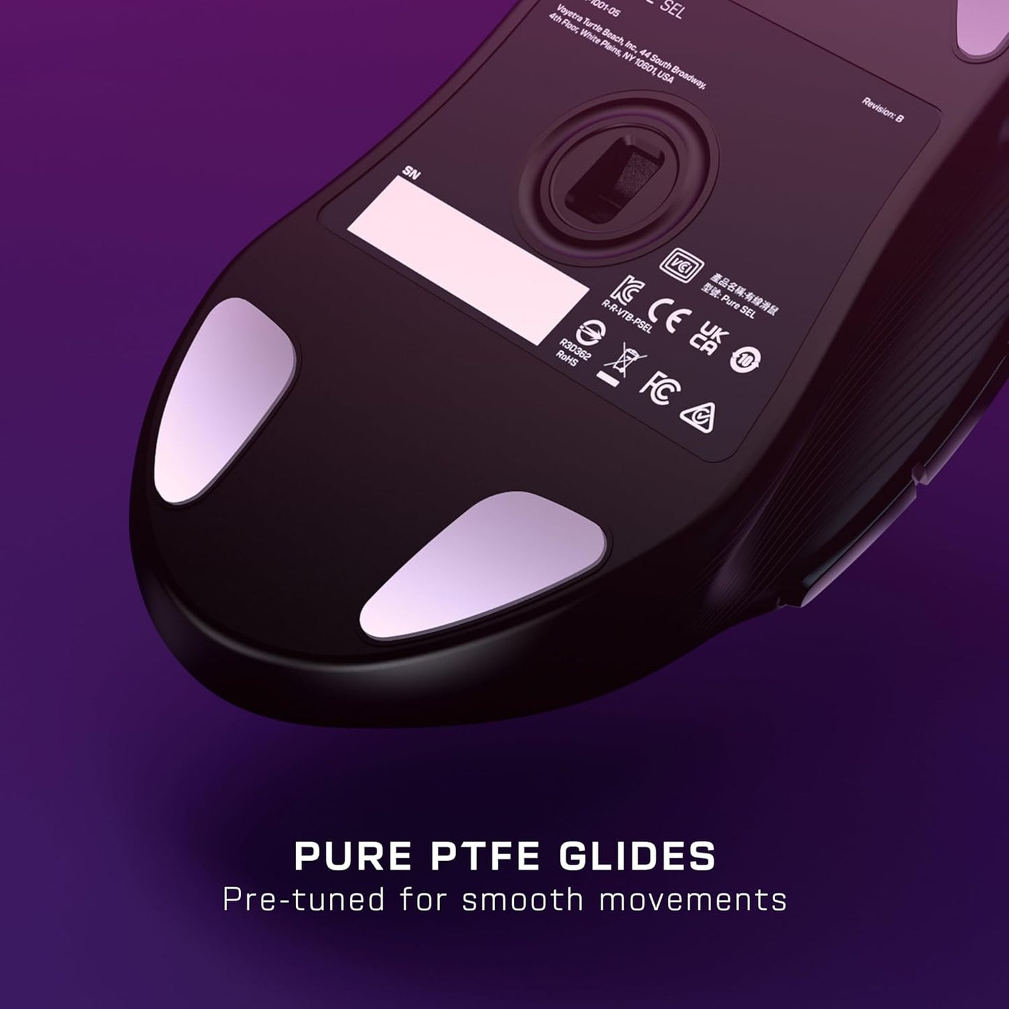 Turtle Beach Pure SEL - Ultra-Light Ergonomic RGB Gaming Mouse, 8K DPI Optical Sensor, Mechanical Switches, Pretension System, Pure PTFE Glides, RGB Illumination – Black