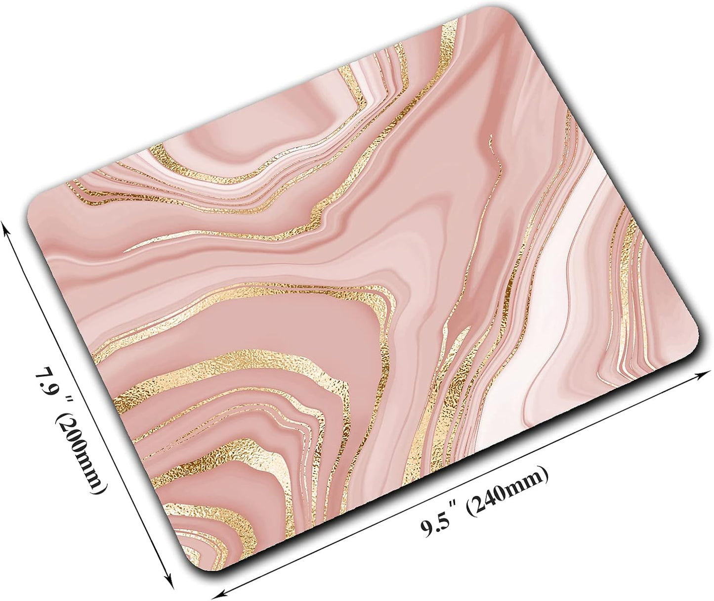 Gold Marble Mouse Pad, Stripes Pattern Mousepad for Design, Anti-Slip Rubber Base Wireless Mouse Pads for Laptop