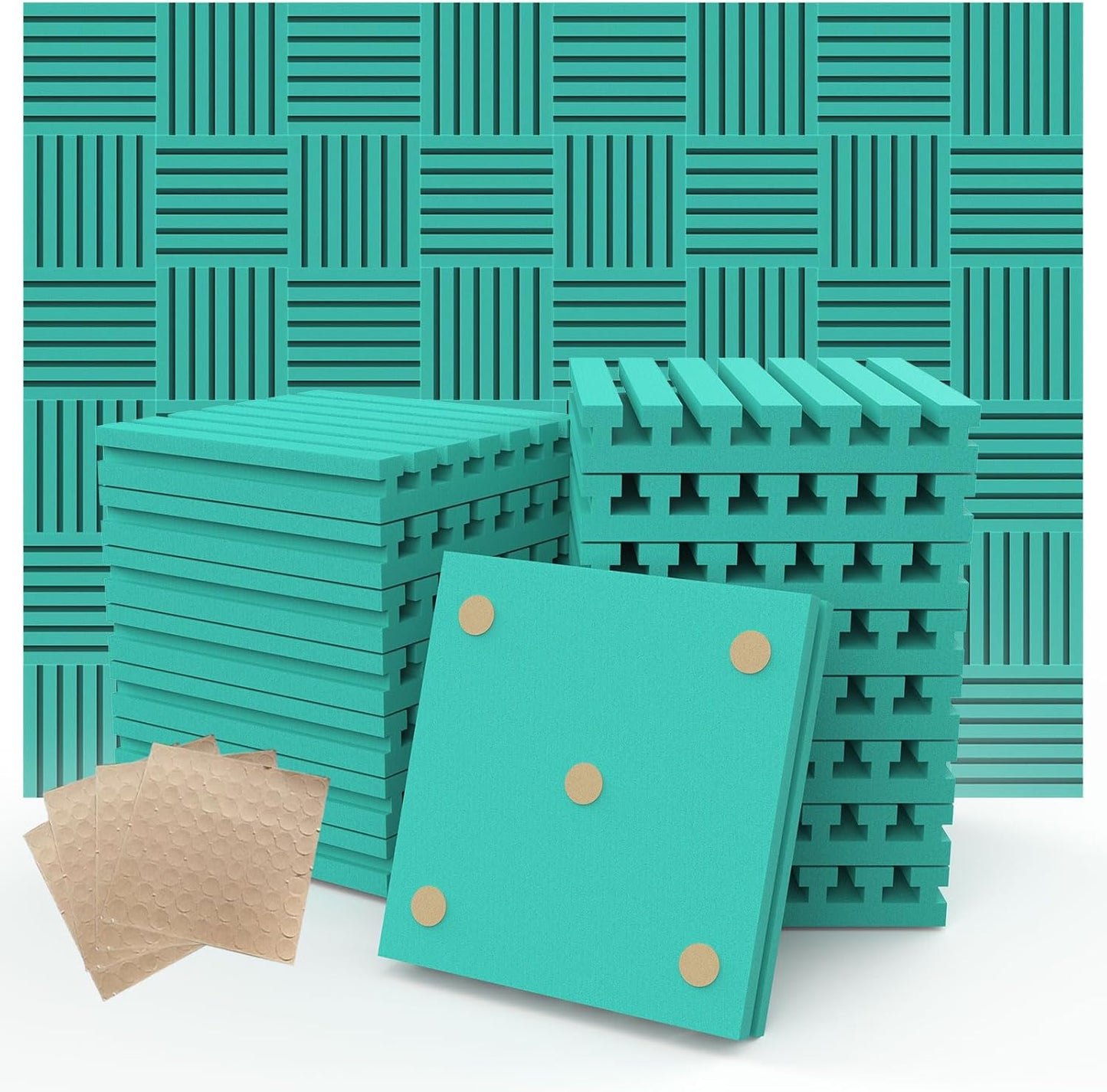 Sound Proof Foam Panels for Walls，1" X 12" X 12" Acoustic Foam Panels Insulation Studio Soundproofing Fire Resistant Noise Absorbing for Studio, Office, Home (GZ-L 12" X 12" X 1", 30PACK)