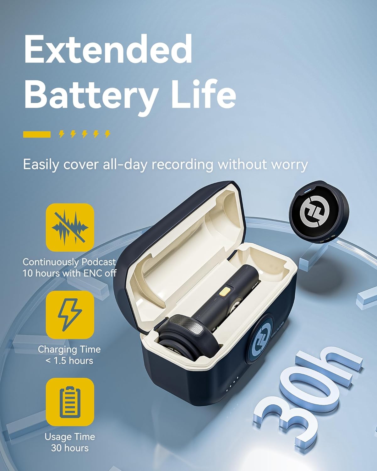 Hollyland Lark M2 Wireless Lavalier Microphone for iPhone15/16&Android, USB C Mini Lapel Microphone Wireless, 1000ft Range, Hi-Fi Audio, Noise Cancellation, 30H Battery for Video Recording, Streaming