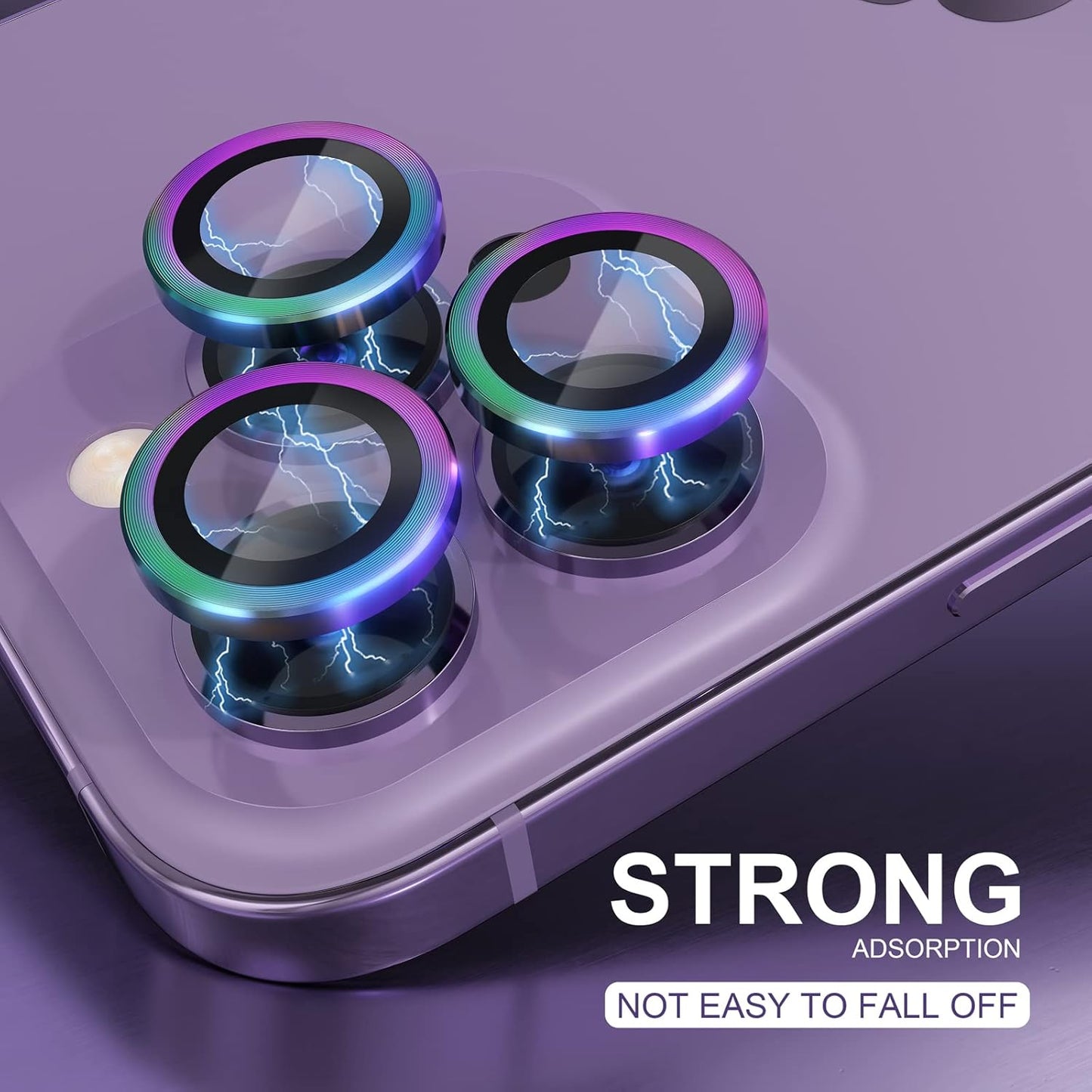 Choiche [3+1 for iPhone 14 Pro/iPhone 14 Pro Max Camera Lens Protector, 9H Tempered Glass Camera Cover Screen Protector Metal Ring Decoration Accessories (Colorful)