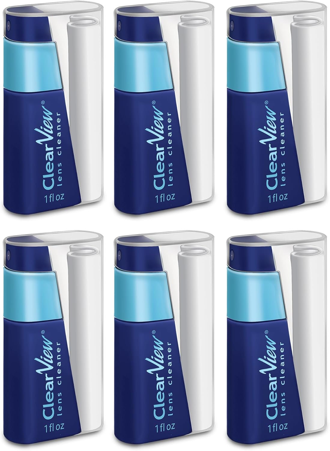 Portable Lens Cleaner Kit (6-Pack) – Travel Size with Premium Cleaning Solution, Refillable Spray + Microfiber Cloth – Safe for All Lenses, Compact, On-the-Go & Bulk Value