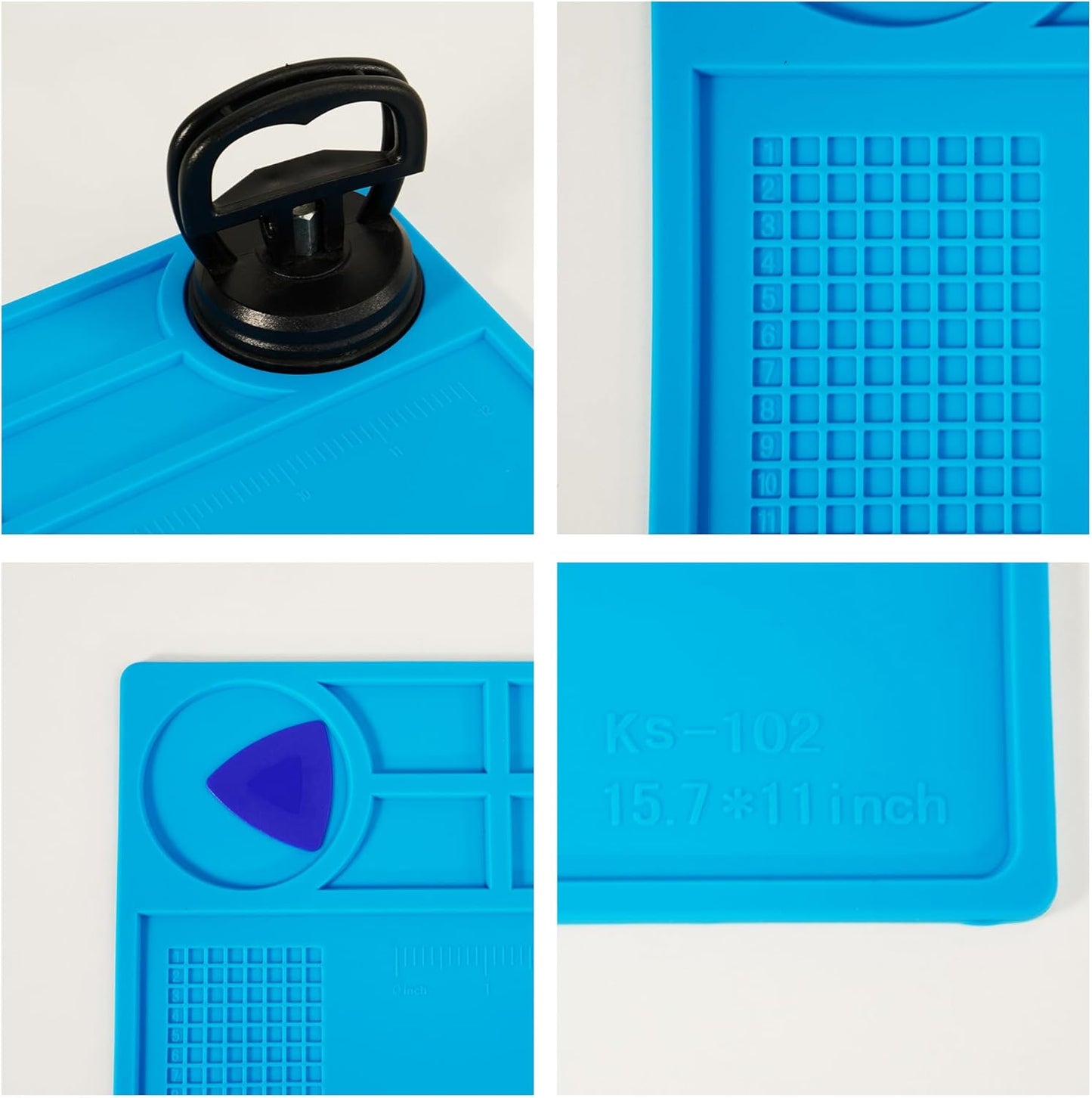 Kaisiking Anti-Static Mat Kit for Electronic - Anti Static Wrist Strap, Grounding Wire,Grounding Plug, ESD Pad 15.7'' x 11'' Heat Resistant Soldering Mat for Electronics Computer Repair