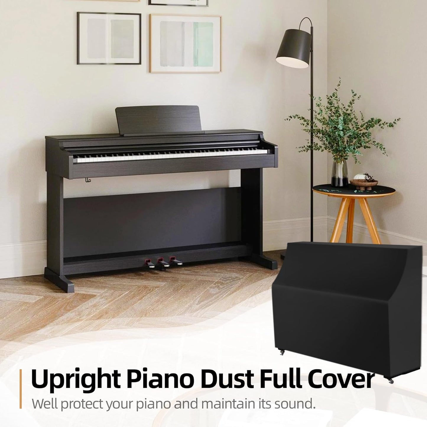Upright Piano Keyboard Dust Cover, Stretchy Music Dirt Proof Keyboard Cover With Durable Elastic & Cord Lock Must Have Piano Accessories