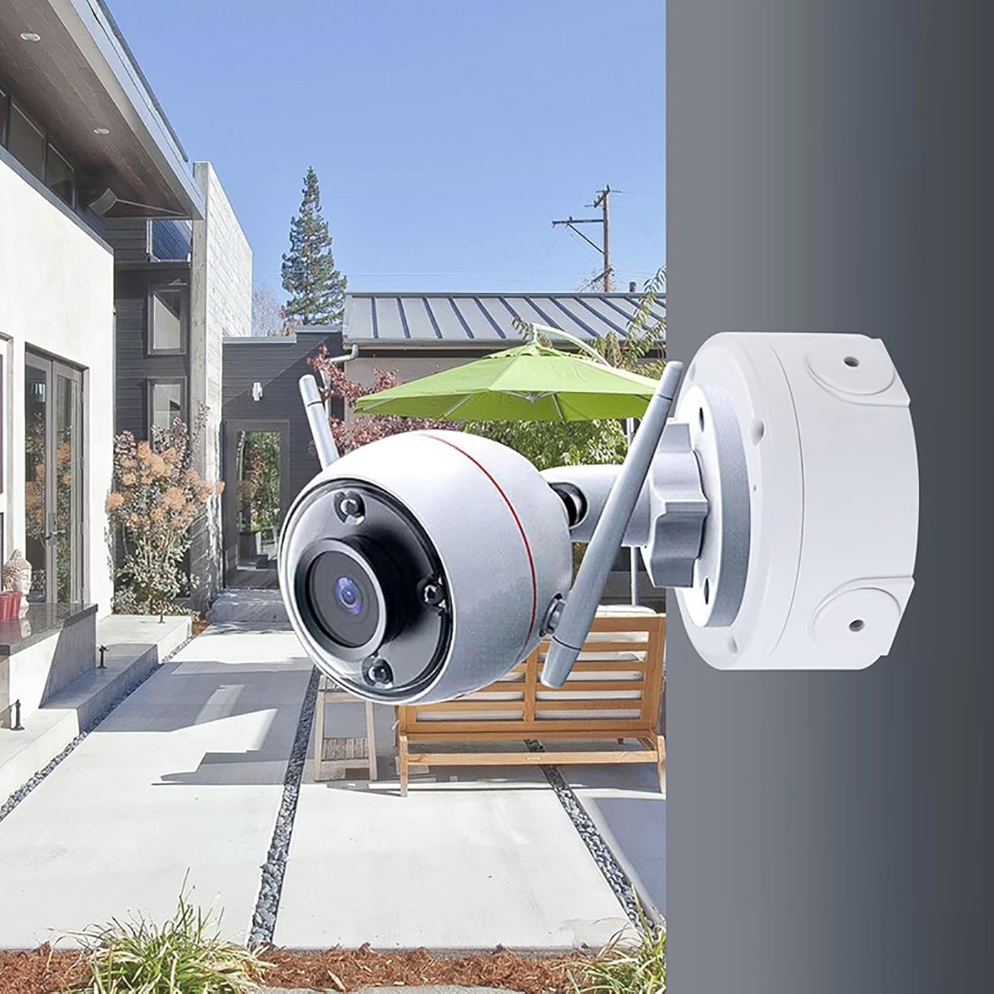 Universal Bullet Security Camera Junction Box Mount Bracket Plastic Rainproof Junction Box Mount Bracket for IP Camera Electric Enclosure, Indoor/Outdoor Wall Cable Junction Base Boxes (3 Pack)