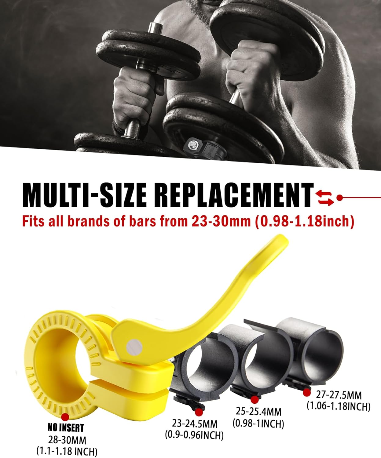 Mini Barbell Clips 1 inch I Multi-Size Adjustable Barbell Collar I 1 inch Barbell ClampsIQuick Release Weight Clips Pair of Locking for Dumbbell Bar