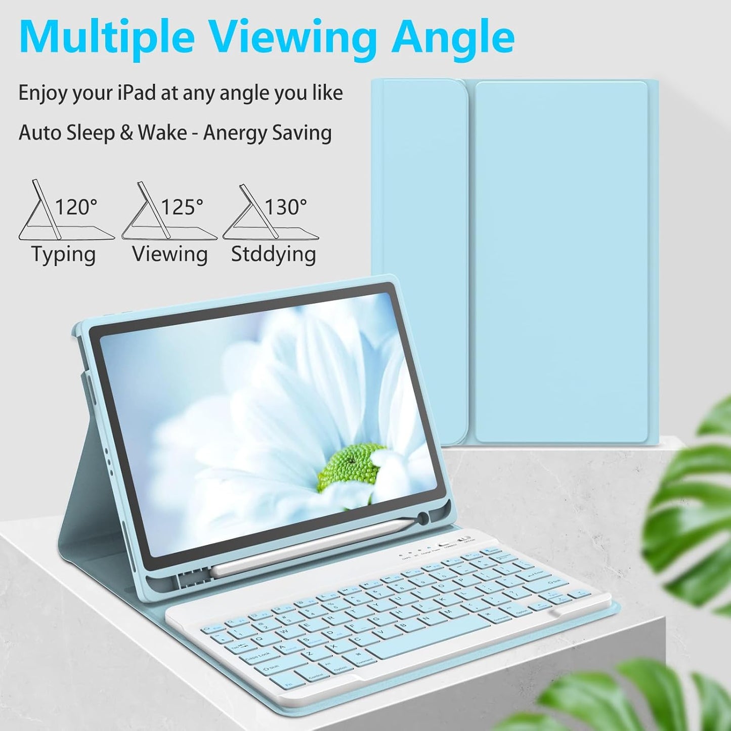 Keyboard Case for iPad Air 11-inch M2 2024/ Air 5th/ 4th Generation- Detachable Bluetooth Keyboard Case with Pencil Holder - Flip Stand Cover for iPad Air 11" M3/M2 (2025/2024)/Air 5 2022/Air 4 2020