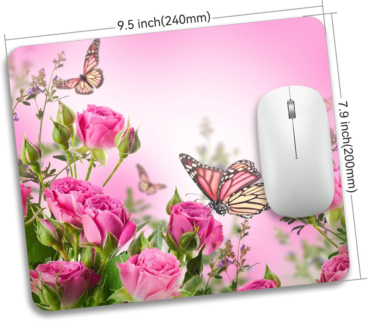 Beautiful Flowers Plants Mouse Pad Rubber Base Mouse Mat Non-Slip Mousepad for Office Desk Laptop Computer Mouse Pads