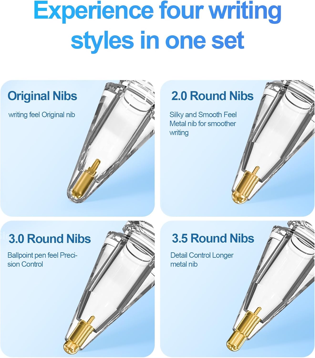 Replacement Pencil Tips for Apple Pencil Pro - 6 Pack Fine Point Metal Tip for Apple Pencil 2nd Generation and 1st Generation