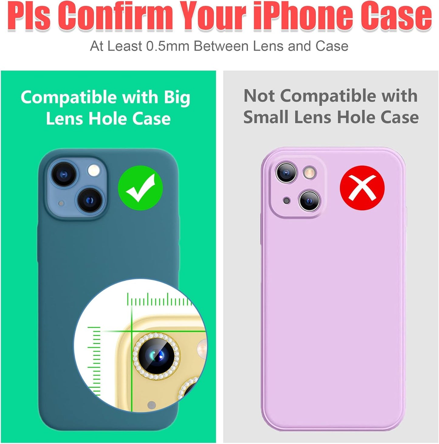 AGVEE 3+3 6 Pack for iPhone 15/15 Plus Camera Lens Protector, Bling Diamond & Bling Glitter Metal Ring 9H Tempered HD Glass Camera Protector Cover Film, Bling-Gold