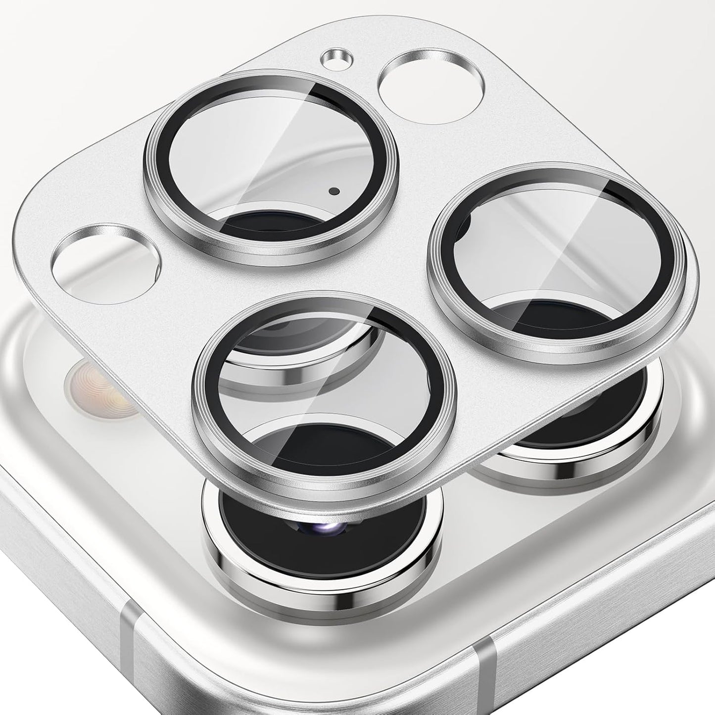 Tensea for iPhone 16 Pro/iPhone 16 Pro Max/iPhone 15 Pro/iPhone 15 Pro Max Camera Lens Protector, Metal Aluminum Alloy Tempered Glass Cover Camera Screen Protector Accessories, Case Friendly