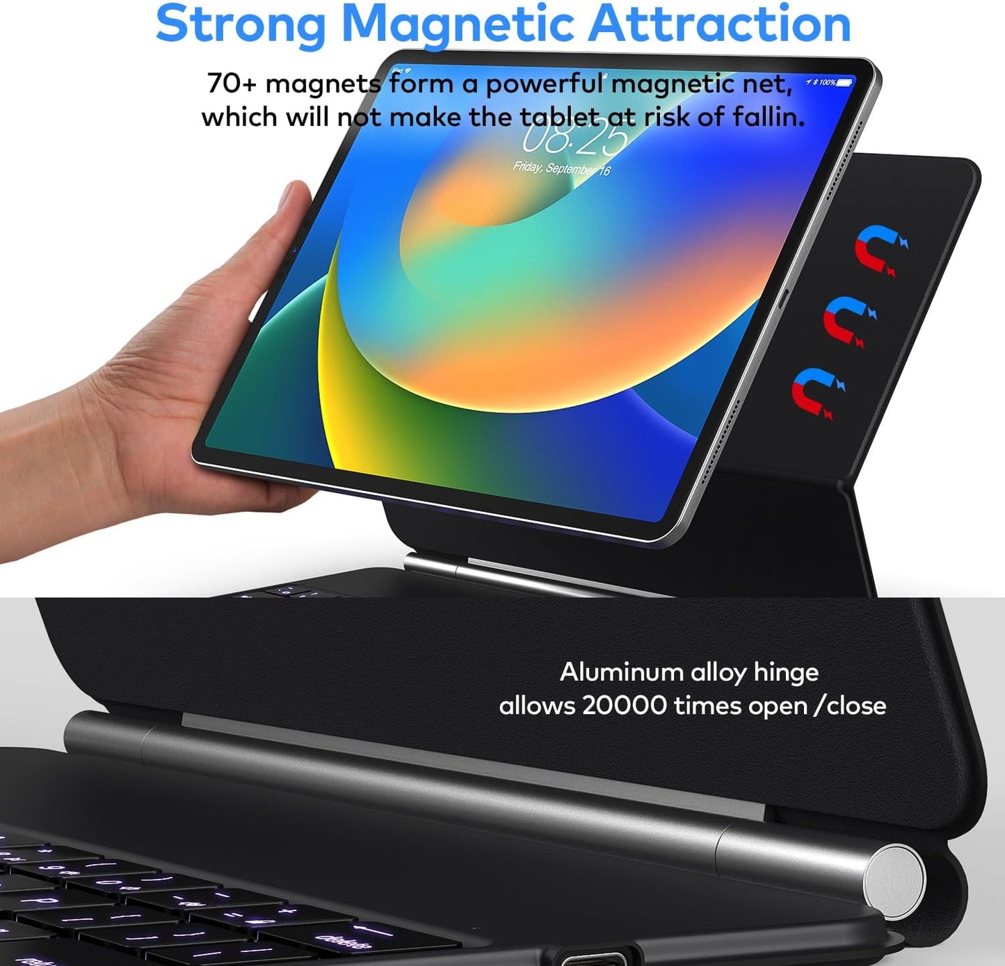 Keyboard Case for iPad Air 11-inch (M3 2025 / M2 2024) & iPad Pro 11 inch(1st/2nd/3rd/4th Generation) – Magic-Style Magnetic Keyboard Case with Multi-Touch Trackpad for 10.9” iPad Air 4th/5th Gen.