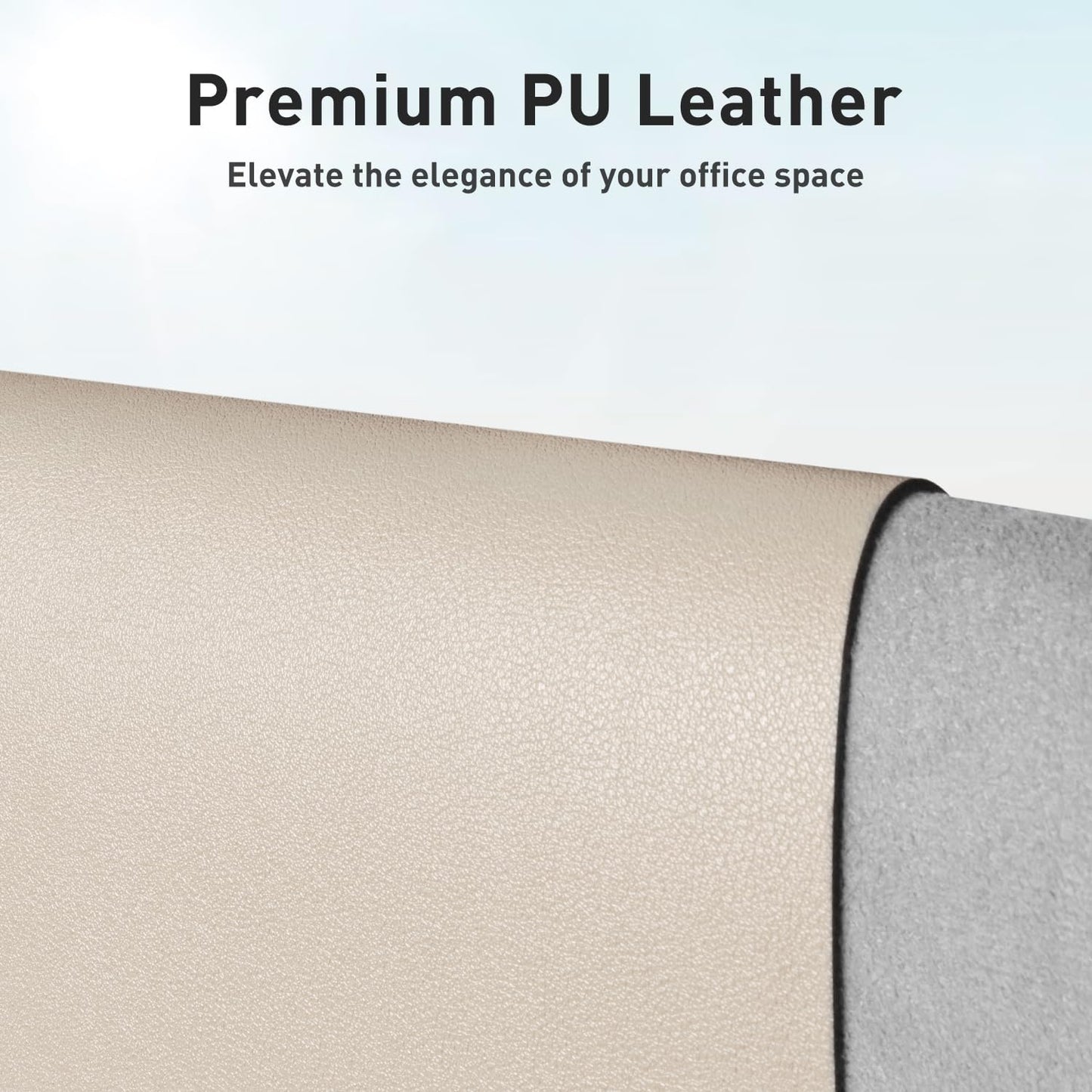 Aothia Large PU Leather Desk Pad Protector – Non-Slip Mouse Pad & Writing Mat for Office/Home, Waterproof, Easy to Clean(48" x 17", Eggshell)