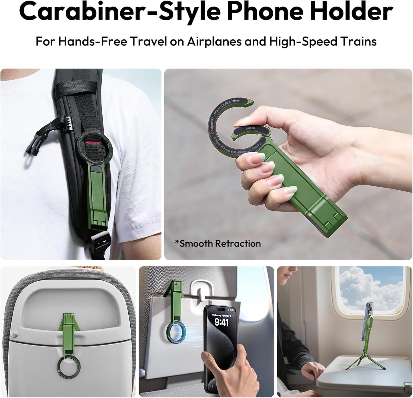 ULANZI MA30 Magnetic Phone Tripod Stand for iPhone - Aluminium Maglock Smartphone Mini Tripod Pocket Cell Phone Stand Strong Magnet Quick Mount Compatible with iPhone 16 15 14 13 12 Series, Green