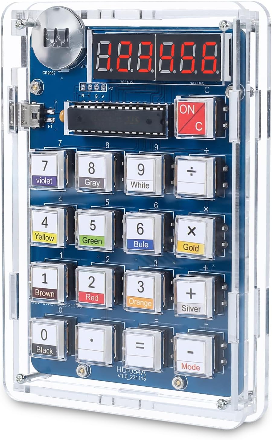 MiOYOOW 6-Digit DIY Calculator Kit, USB/Battery Powered Calculator Soldering Practice Kit with Resistance Value Measurement, Practical Electronics Projects for School Learning and Home Office Use