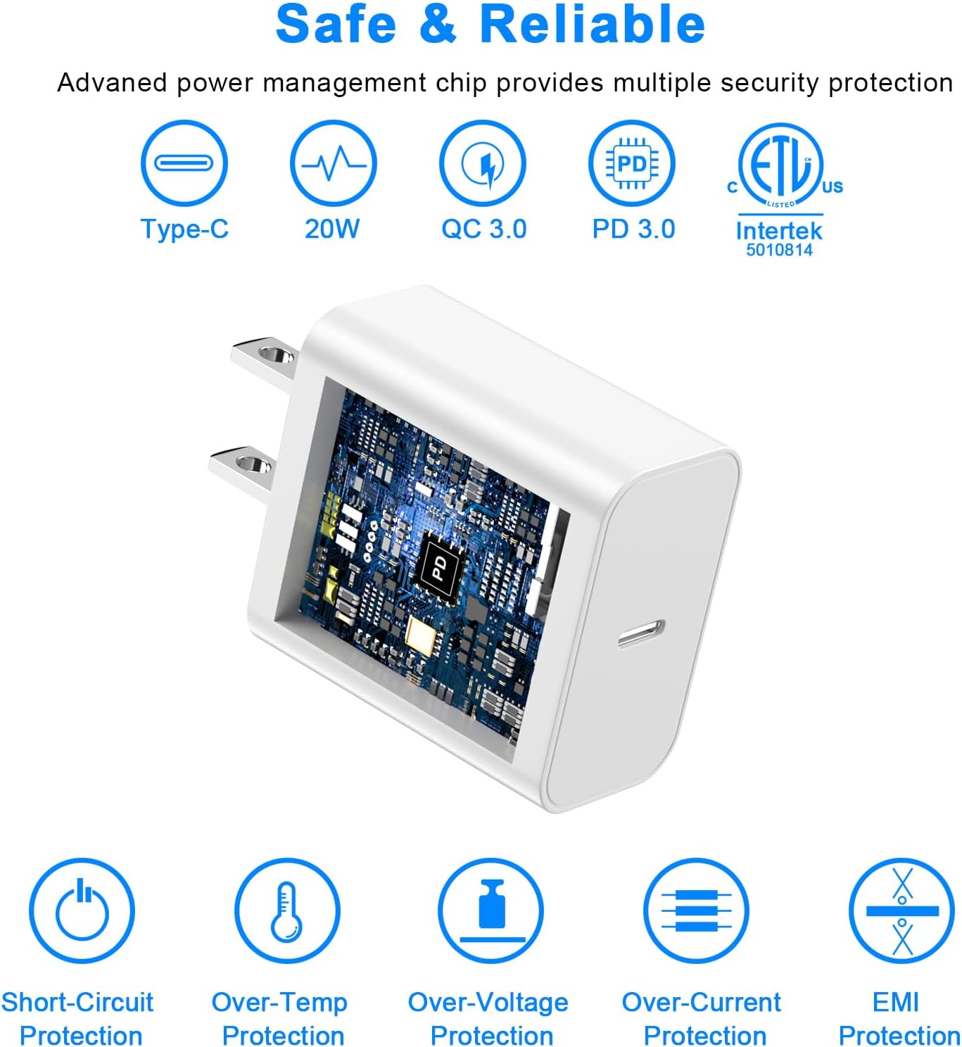 Matsusho iPhone 16 15 Charger Fast Charging 10 FT, 2 Pack 20W USB C Wall Charger Block with 10FT Long Type C to C Charging Cable for iPhone 16/16 Plus/16 Pro/16 Pro Max/15/15 Pro/15 Pro Max/15 Plus