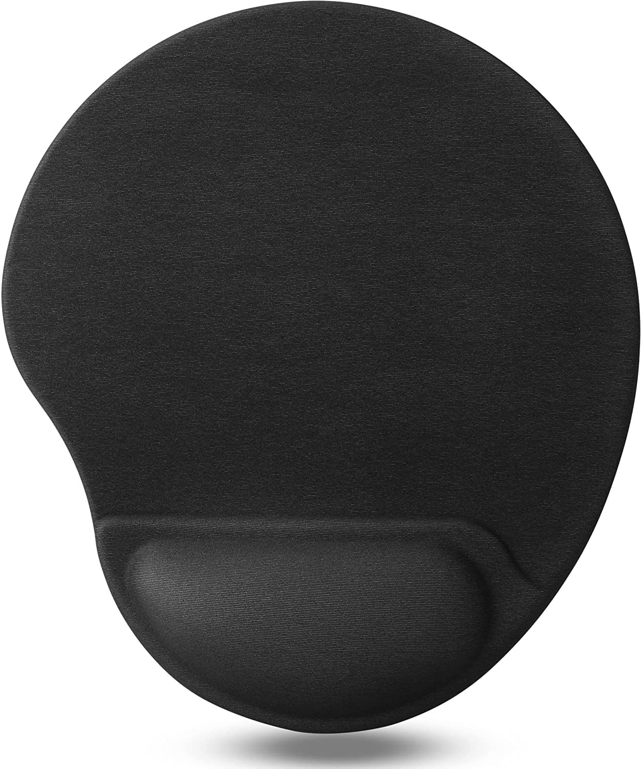 Ergonomic Mouse Pad with Wrist Support Gel Mousepad with Wrist Rest, Soft Black Computer Mouse Pad for Laptop, Pain Relief Mousepads with Non-Slip PU Base for Gaming, Home& Office, 9.9x8.8in, Round