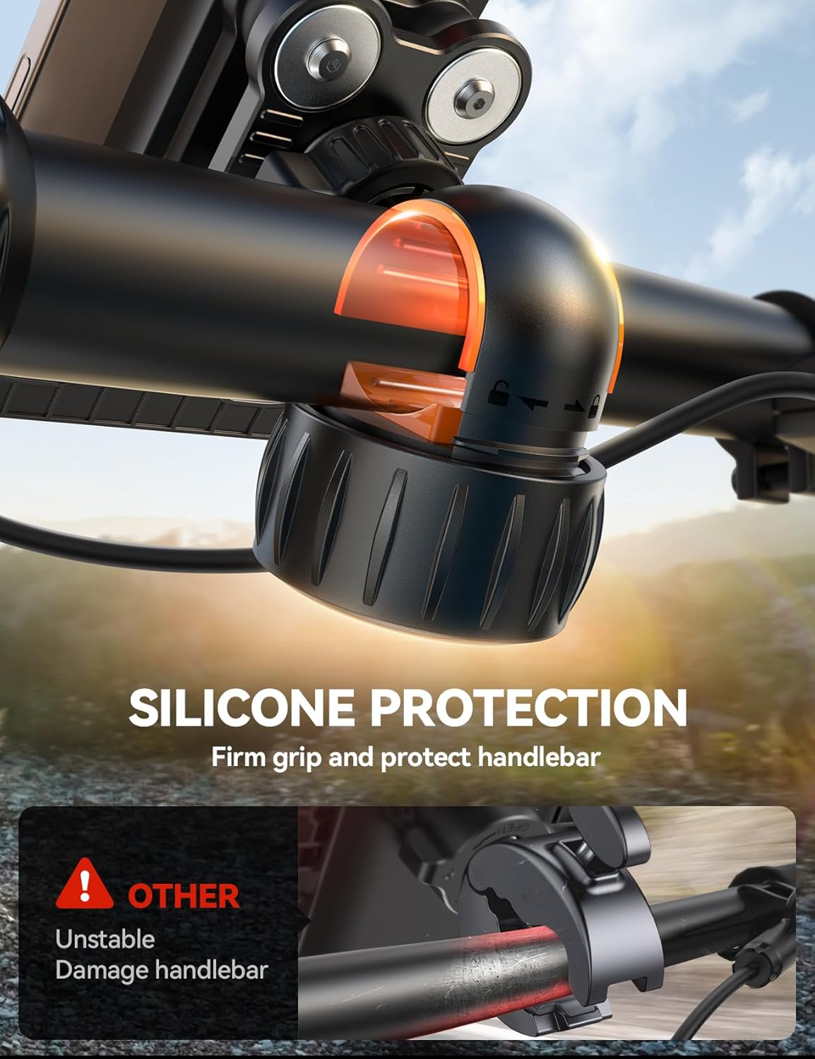 JOYROOM Bike Phone Holder Mount, [Dual Anti Vibration] [2025 Upgrade Reinforcement] Cell Phone Holder for Bike, Bicycle Scooter Accessories, Motorcycle Handlebar Phone Mount for iPhone 16