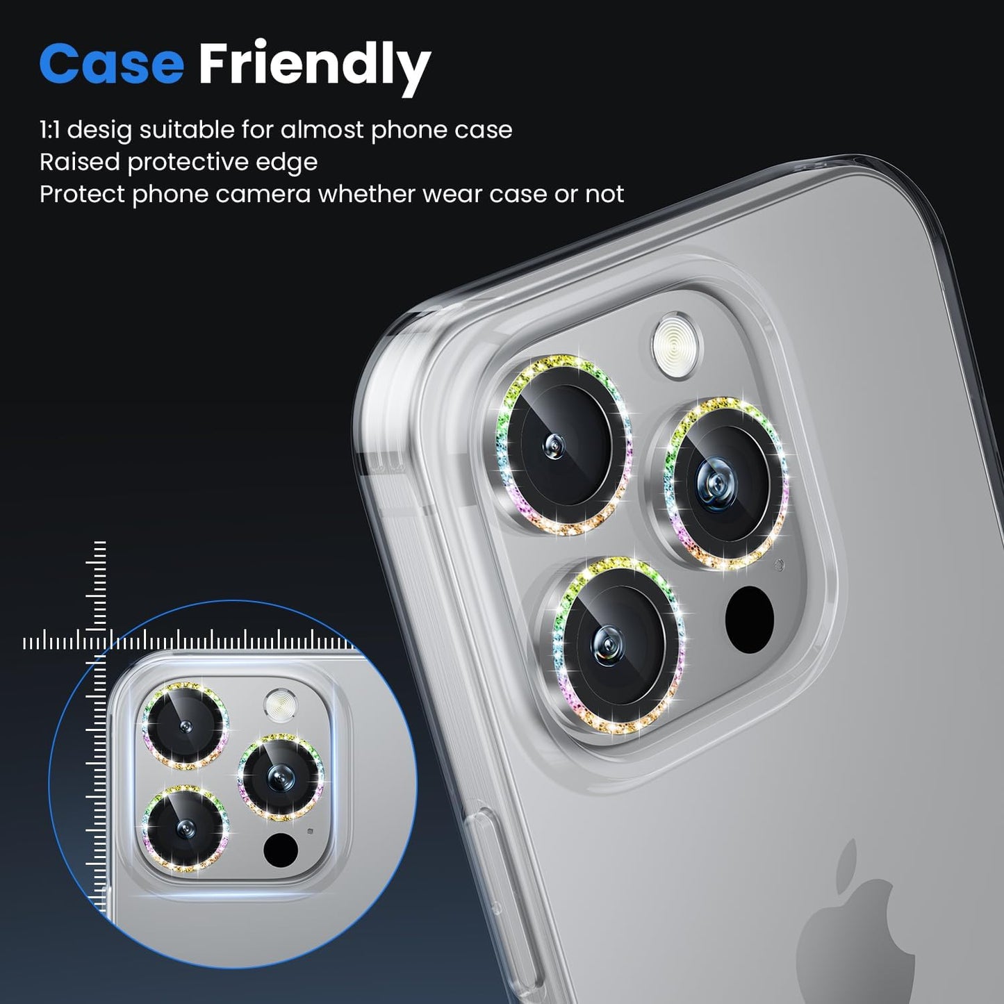 WSKEN for iPhone 16 Pro/iPhone 16 Pro Max Camera Lens Protector - [Original Shooting Model] Shatterproof Ultra HD Tempered Metal Glass Camera Screen Protector Cover Film Accessories
