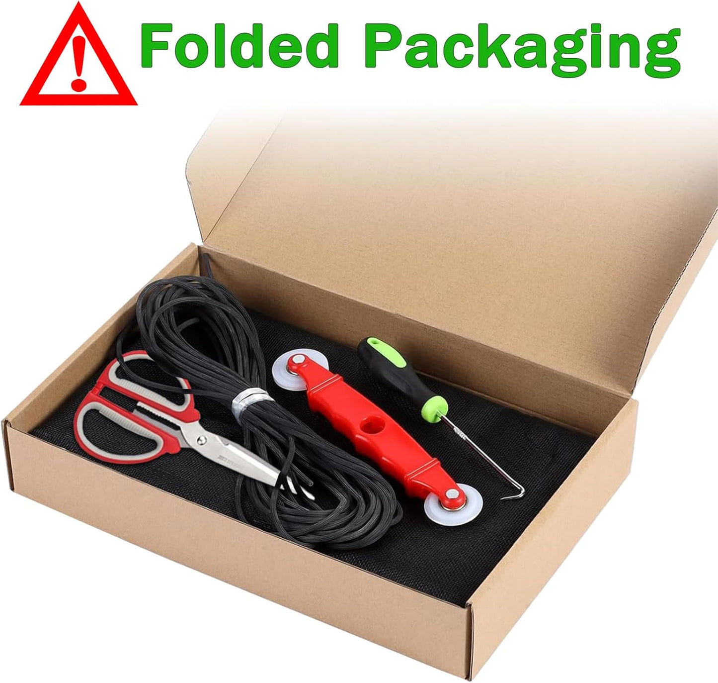 QWR Pet Proof Window Screens and Screen Door Replacement Kit, 59"x106" Durable High Hardness Vinyl Coated Polyester-Like Screen Repair Kit for Sliding Screen Door,Patio and Windows.(Folded Package)