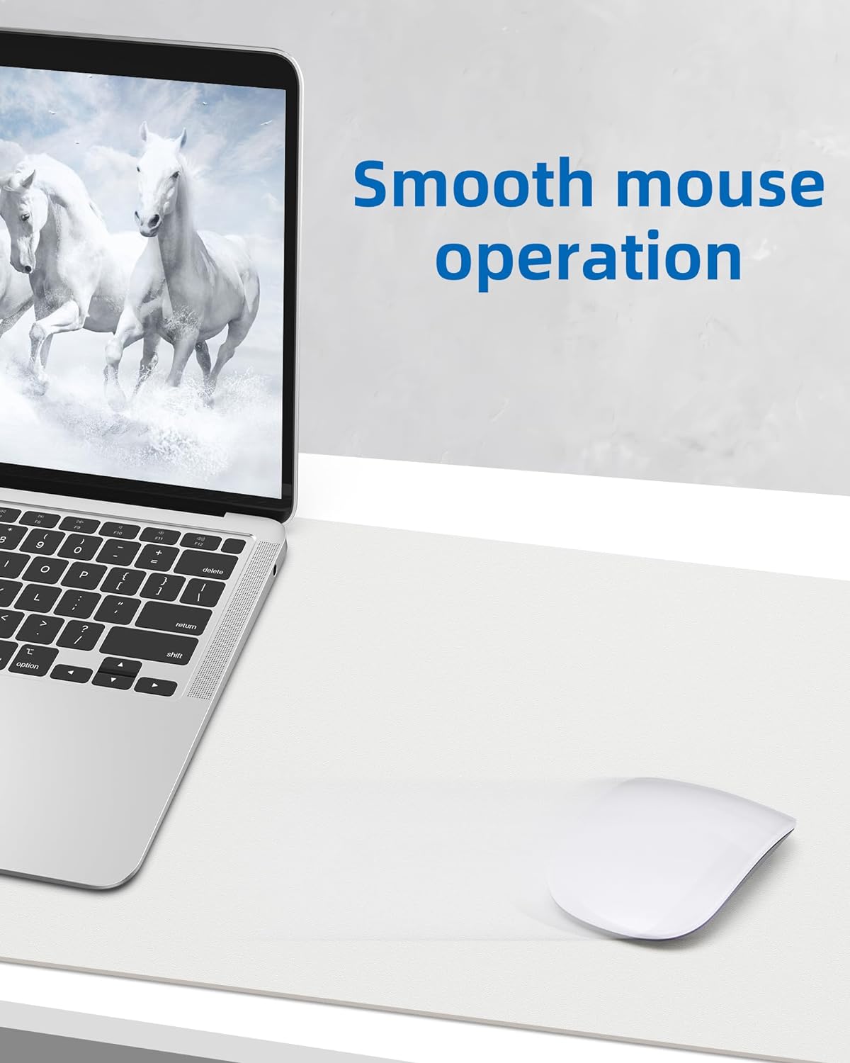 Leather Desk Pad Blotter,Mouse Pad,Office Desk Mat, Non-Slip PU Leather Desk mat,Large Desk mat,Waterproof Keyboard mat for Office/Home/Decor (Ivory White,35" x 17")