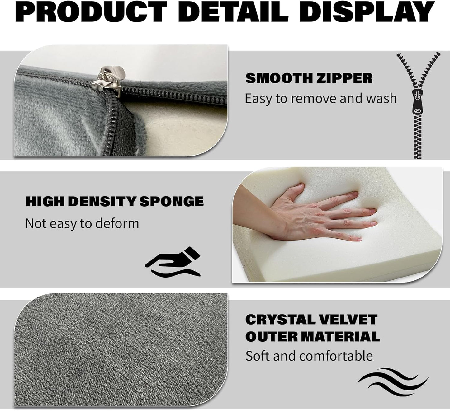 Adjustable Foot Rest Under Desk with 3 Adjustable Heights & High-Density Foam – Ergonomic Footrest for Office, Home, Travel & Airplane, Removable Washable Cover for Back Pain Relief & Posture Support