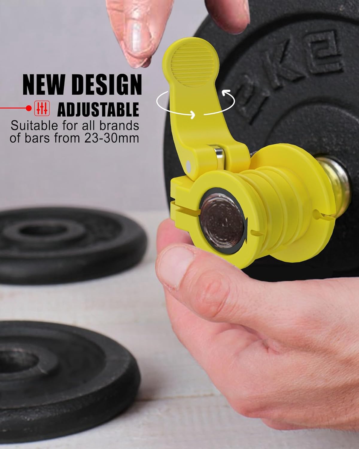 Barbell Clips 1 Inch Quick Release Weight Clamps 0.9-1.18inch Multi-Size Adjustable Olympic Clamps for Bars