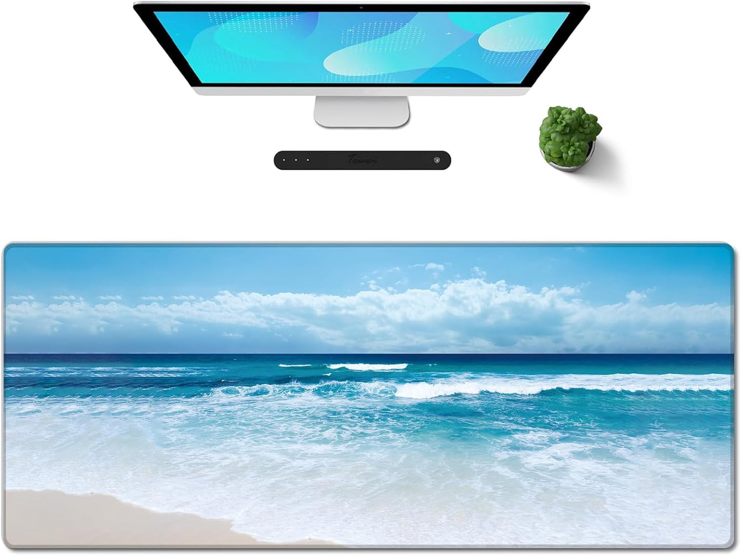 Galdas Gaming Mouse Pad XXL XL Large Long Extended Big Mousepad Non-Slip Rubber Keyboard Mouse Pad with Stitched Edges for Laptop Home Office (31.5x11.8x0.08 Inch) … (Wave 2025)