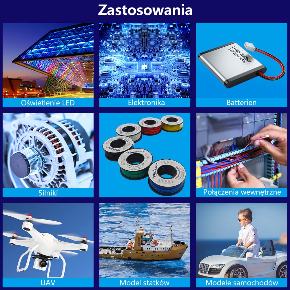 Fermerry 20 AWG Stranded Wire Spool 10ft Each 6 Colors Flexible 20 Gauge Silicone Hook up Wire Kit Electrical Tinned Copper Wire