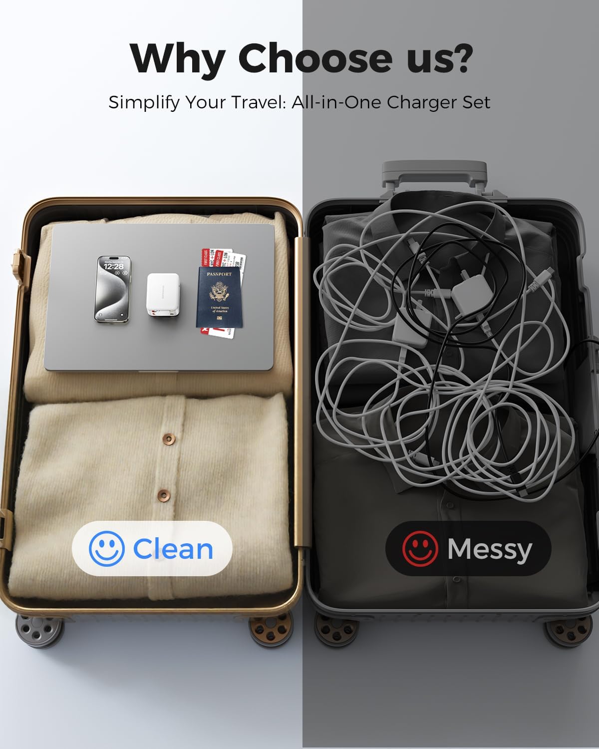 SUPERONE 3 in 1 Retractable Wall Charger with Dual USB C Cables, PD 35W Fast Charging Retractable Phone Charger Wall Plug for iPhone 17/16/15/14/13/12, Pad, Tablet, Samsung, Pixel, and Travel