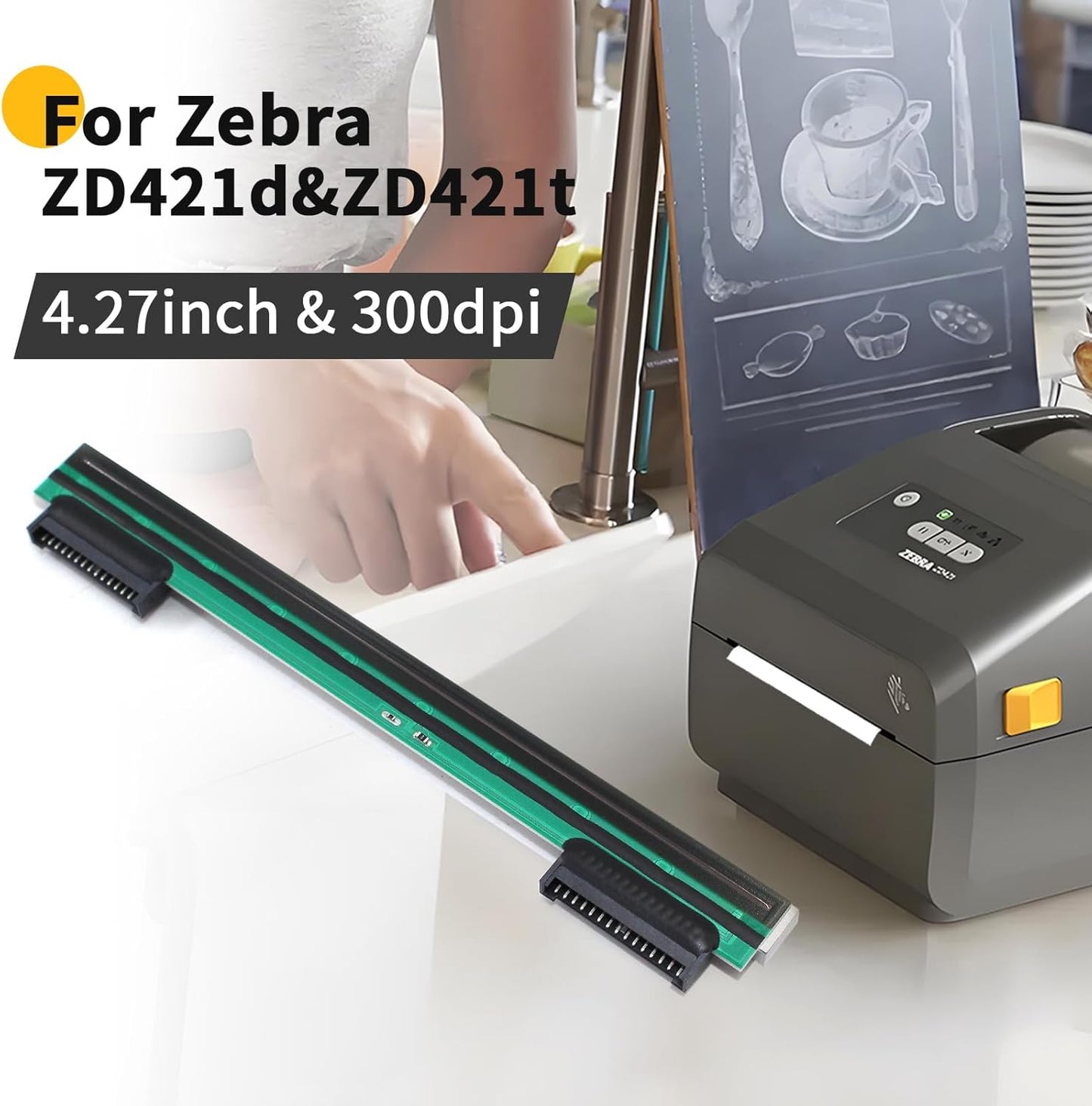 P1112640-219 New Printhead for Zebra ZD421 ZD421d ZD421t Thermal Mobile Label Printer 300dpi Genuine