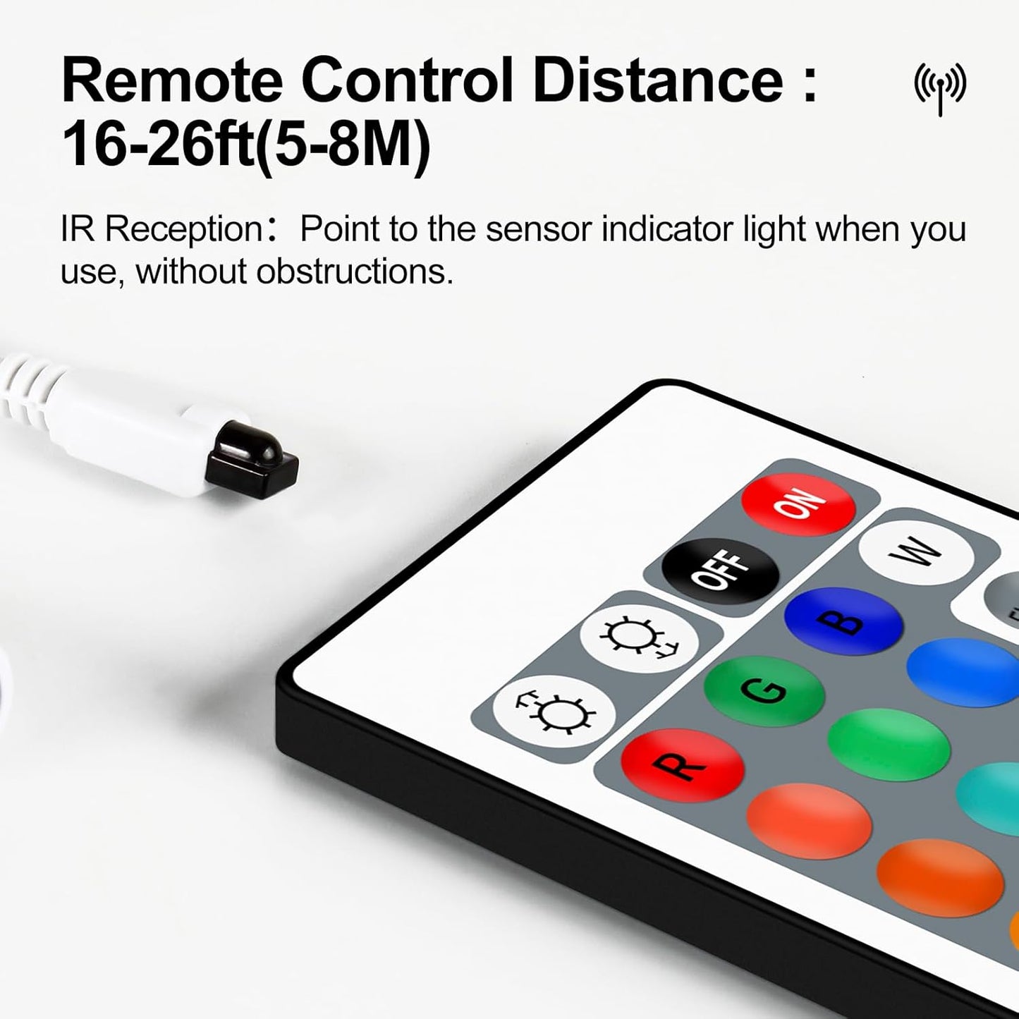 RGBZONE Mini 4 PIN LED Controller, 24 Keys IR Wireless Remote Control, DC 5V-24V RGB LED Light Strips Controller for SMD 3528 5050 5630 Light Strips