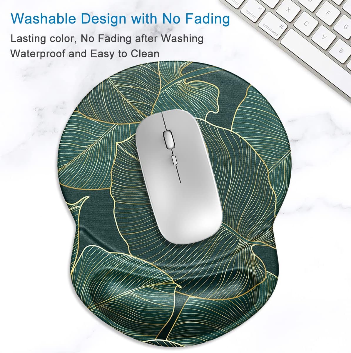 ITNRSIIET Ergonomic Mouse Pad with Gel Wrist Support Small Wrist Rest Smooth Surface Non-Slip PU Base Comfortable Office Supplies Pain Relief, 8.7 x 7.2 inches, Palm Texture