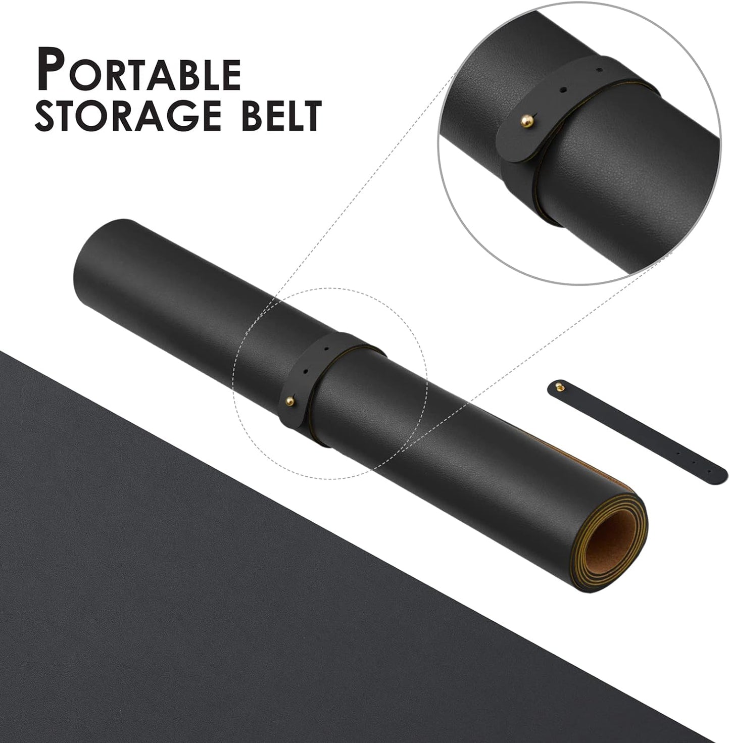 Large Cork Desk Mat - 47.2"x 17" Desk Pad for Office and Home - Ideal for Large Mouse Pad and Desk Mats on Top of Desks(Black)