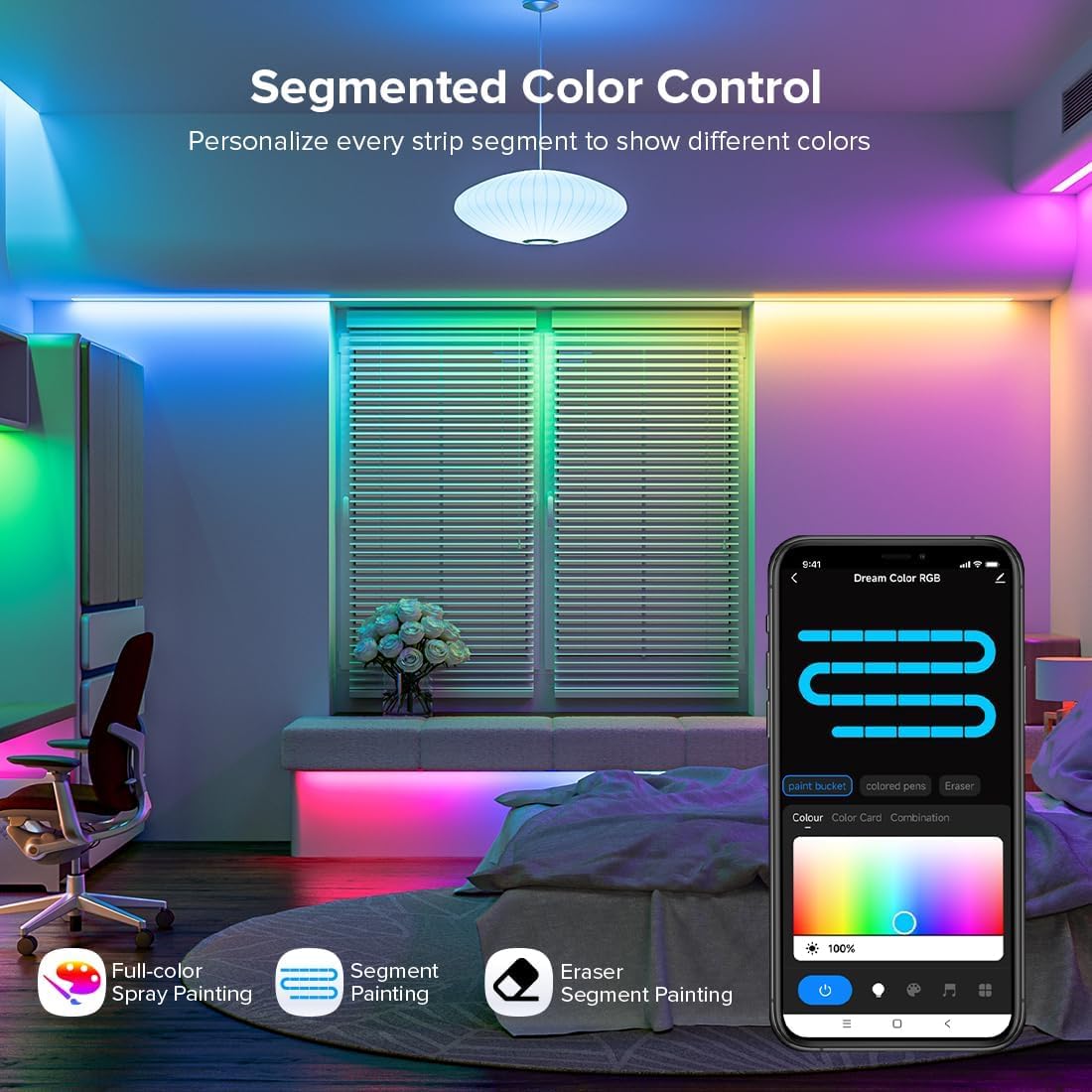 WiFi RGB IC LED Controller DR03W, Control by Smart Life/Tuya APP/Alexa/Google Home, Support WS2811/WS2812B COB Strip, SPI RGB Controller Work with WR01RF RC03RFB RF Remote