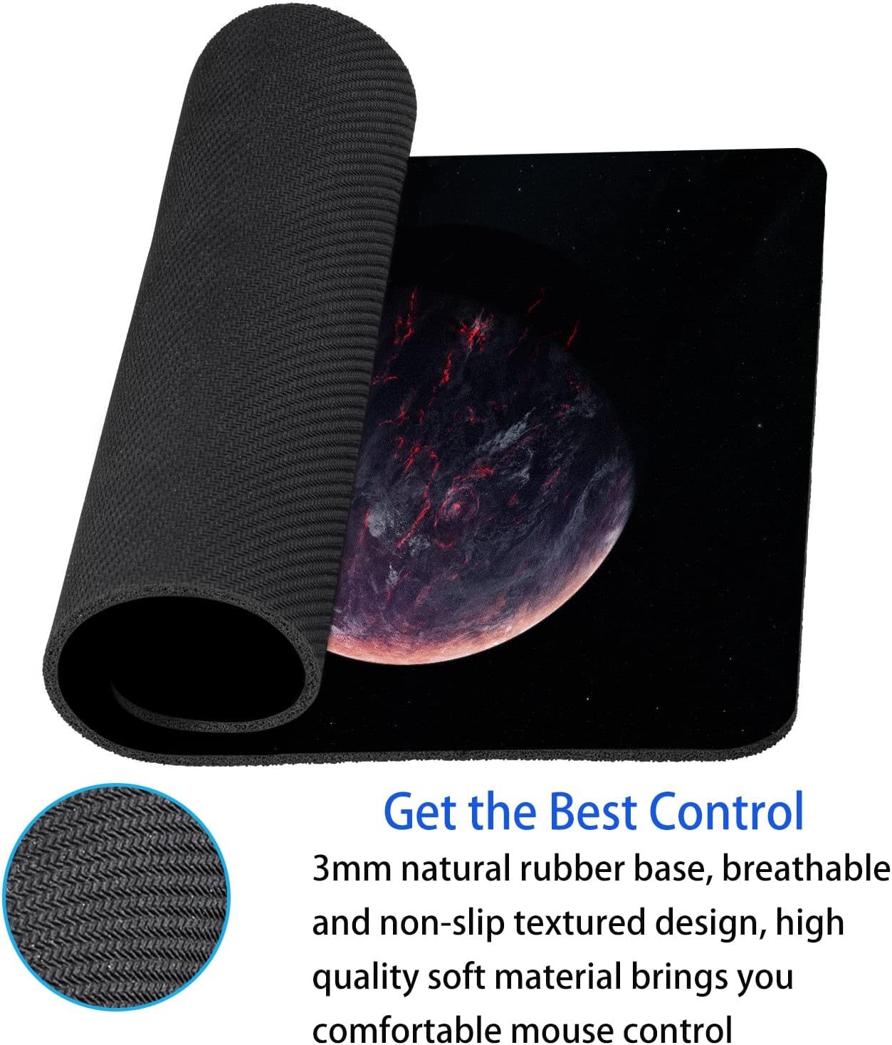 Sci-fi Galaxy Planet Mouse Pad Personalized Design Laptop Computer Non-Slip Rubber Mousepad 9.5x7.9 Inch