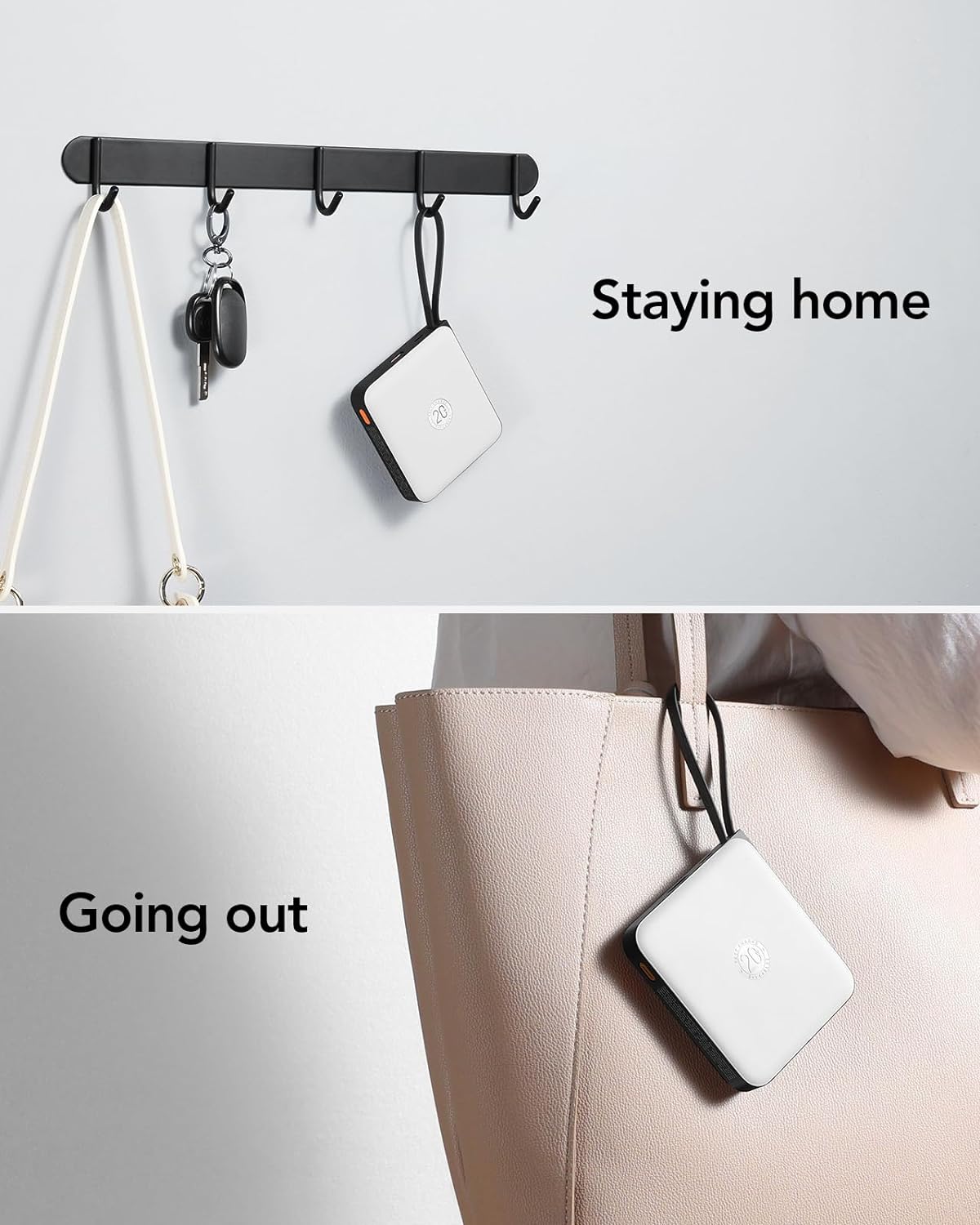 VRURC Portable Charger with Built-in 4 Cables, 10000mAh Battery Pack PD 20W for iPhone, 22.5W USB C Travel Power Bank for iPhone 16 15 14 13 Samsung Galaxy S23 S22 Google Android Phones, Whtie