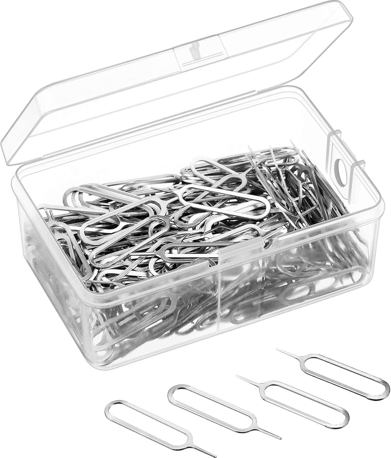 Tatuo 200 Pack Sim Card Tray Removal Tool Sim Card Eject Pin Opening Removal Tool Needle Compatible with Most Phone Models Pads Smartphone Devices Brands