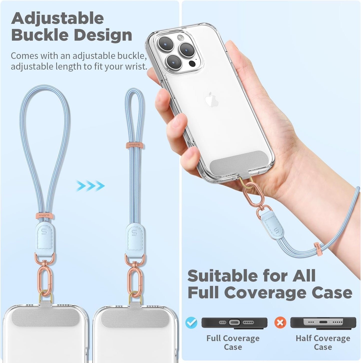 SURPHY Phone Wrist Strap, Keychain Wristlet, Phone Strap Charm with Tether Tab, Cellphone Lanyard Wrist, Key Chain for Women