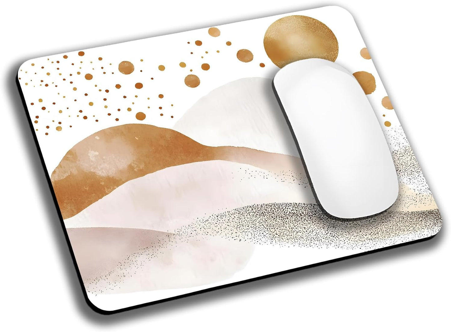 Aesthetic Mountains Boho Mouse Pads for Desk, Portable Wireless Computer Mouse pad Small Design with Women, Non-Slip Rubber Base Laptop Mousepad 9.5" x 7.9" Smooth Surface for Office & Travel