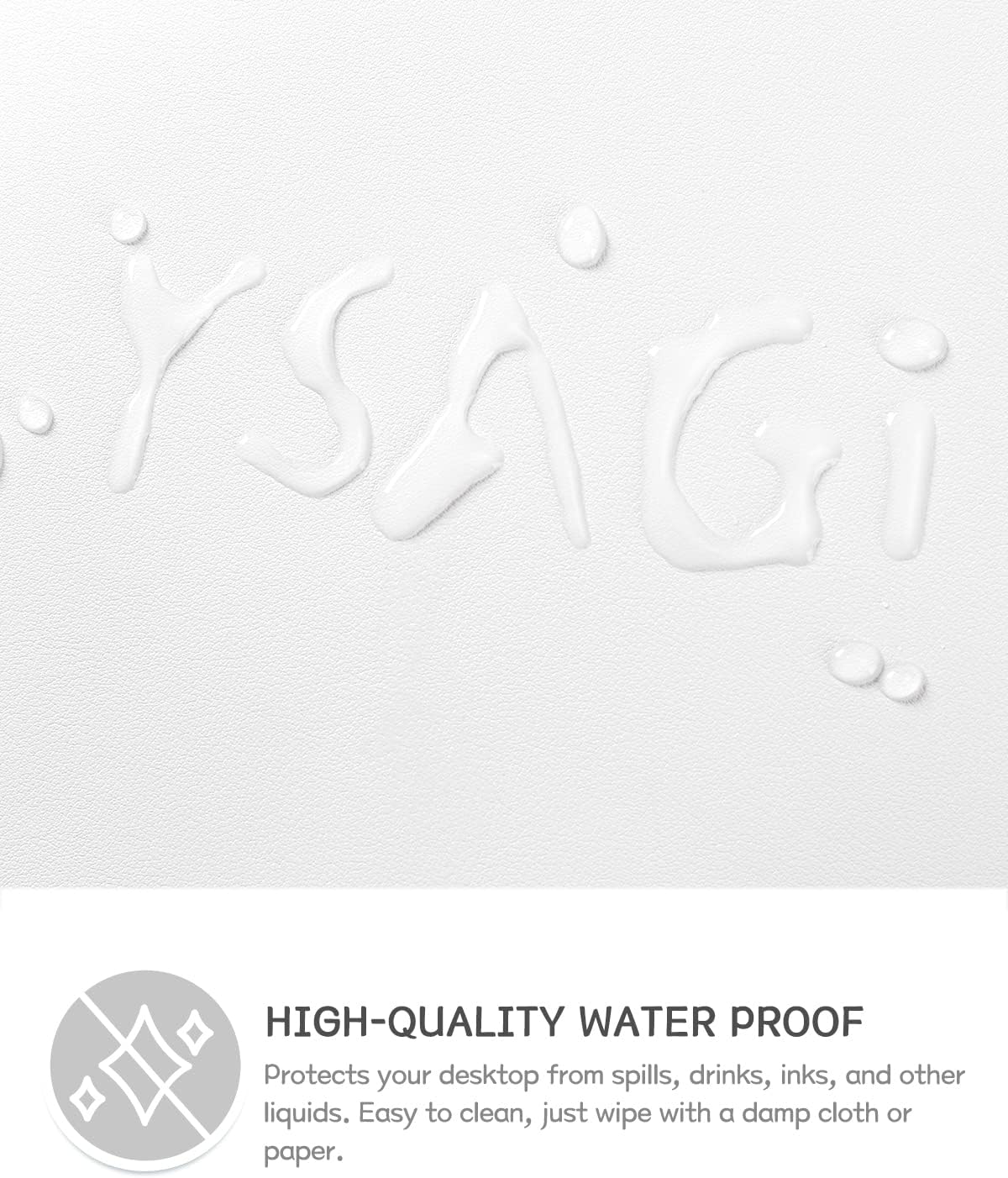 YSAGi Non-Slip Leather Desk Pad, Waterproof Laptop Computer Desk Keyboard Mat, Table Protector Blotter Mat, Large Mouse Pad for Office/Work/Home/Decor(White, 23.6" x 13.7")