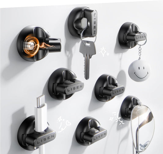 8 Pack Charging Cord Organizer [1S Snap-on] LISEN Magnetic Charging Cord Holder, Easy Open Cable Holder with Strong Adhesive, Cable Management Clips Neatly for Nightstand, Desk, Home, Office, Car